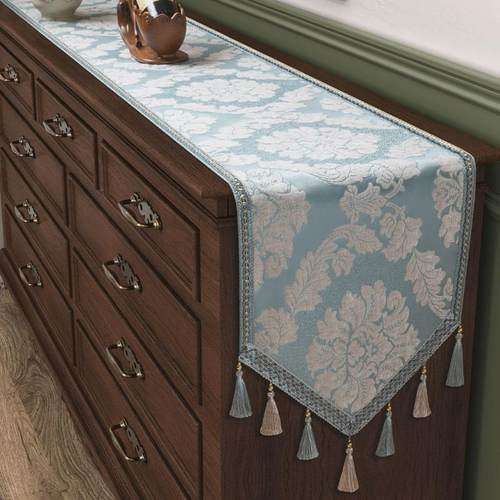 美式电视柜桌旗餐桌桌布盖巾盖布轻奢高级感斗柜长条法式复古高端