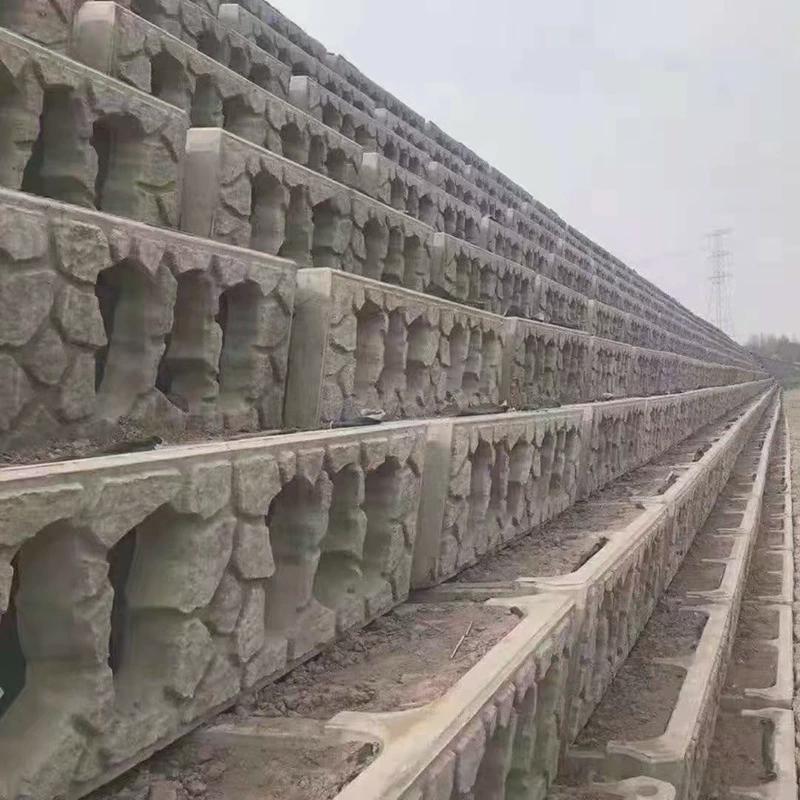 自锁型阶梯自砌块锁阶梯模具护坡钢模具河道治理工程施工模具