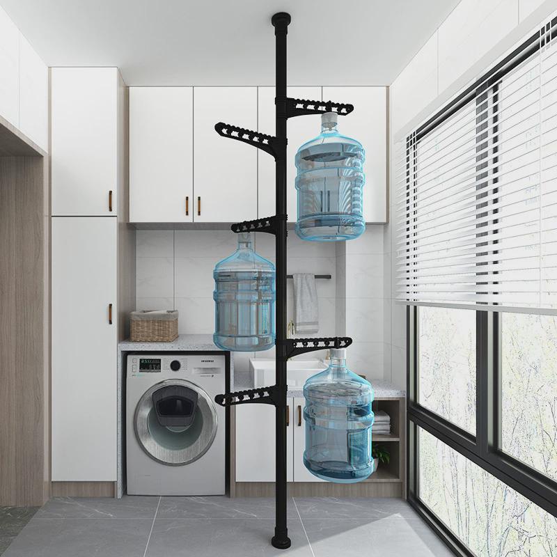 zq顶天立地晾衣架阳台落地加厚室内加粗伸缩杆立杆置地升降式晒衣