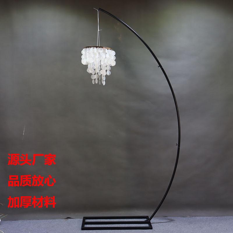 新款外贸婚庆户外婚礼舞台装饰水晶吊灯支架铁艺弧形挂件路引装饰