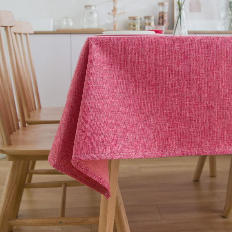 tuf4布艺纯色桌布棉麻亚麻加厚素色简约餐桌布现代茶几长方形书桌