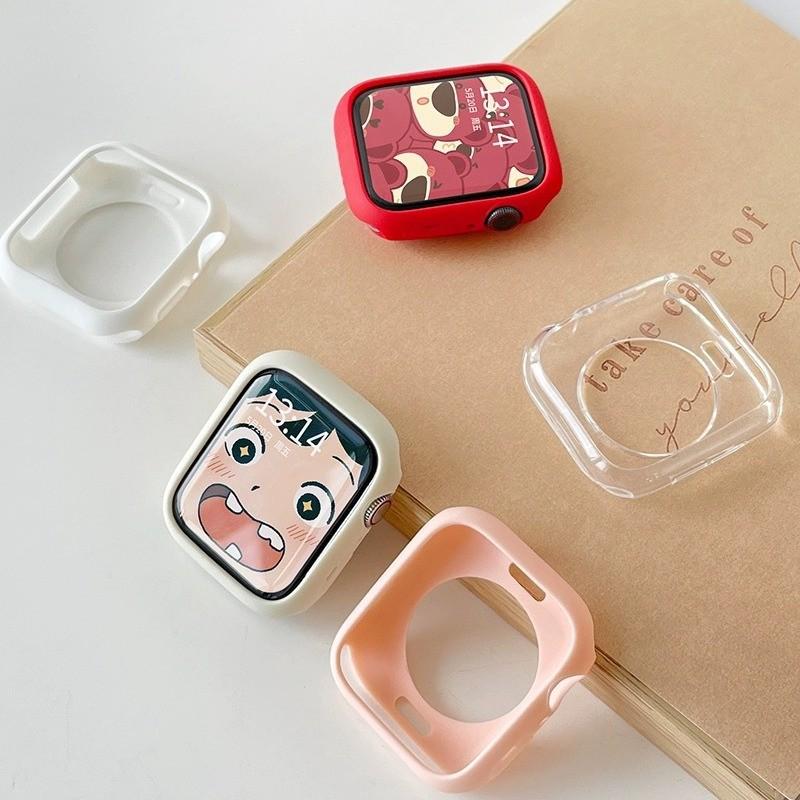 适用苹果手表保护套糖果色AppleWatchS9UltraS87代硅胶软壳保护壳