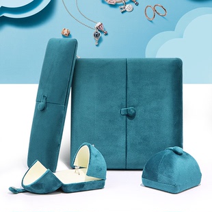 丝绒双开首饰盒戒指盒手镯手链饰品包装 盒珍珠项链盒珠宝套装