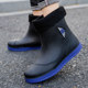 低帮水胶鞋 雨鞋 秋款 中高筒厚底耐磨雨靴防水防滑工地短筒套鞋 男士