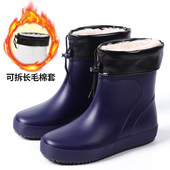 防滑雨鞋 钓鱼鞋 男短筒防水鞋 套鞋 女雨靴中筒水靴厨房工作胶鞋 时尚