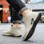 防滑轻便防水厨师厨房水靴工地耐穿胶鞋 春秋雨鞋 短筒时尚 男款 男士