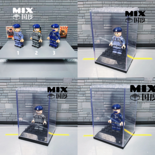 MIX国度港警乐式第三方益智ctru军事rrt拼装asu积木s限定人仔玩具