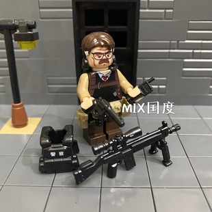 MIX国度乐得品高式积木沙漠雇佣第三方配件特种探长兵男战士人仔