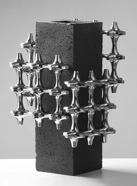 几何方形艺术花瓶摆件高级感客厅茶几高档装饰别墅样板间创意花器