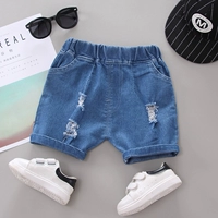 Quần short bé trai denim mùa hè phần mỏng mặc khí ngoại phiên bản Hàn Quốc cho bé váy mùa hè bé 2019 - Quần jean quần sooc bò bé trai