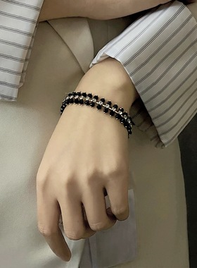 Glam Ever彩虹系列 黑色绿色粉色串珠时尚手链女 个性设计师品牌