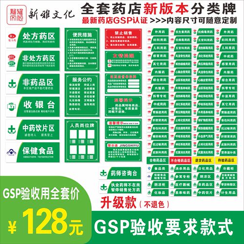 医院标签全套药店分类