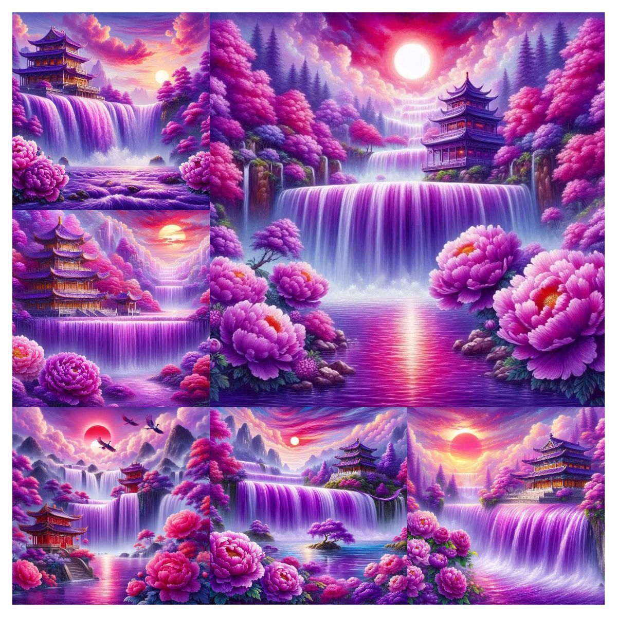 春节新中式紫气东来花开