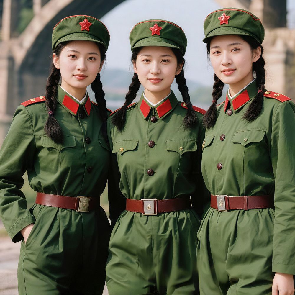怀旧7080女兵美女贴画墙