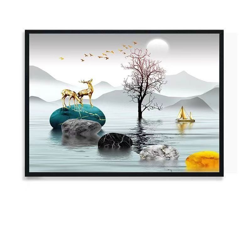 自粘装饰画免打孔室内海