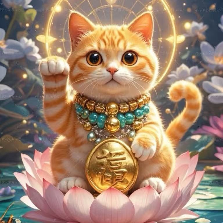 喜庆招财猫纳福装饰遮丑