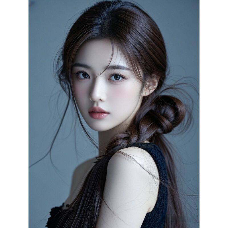清纯现代美女贴墙室内自