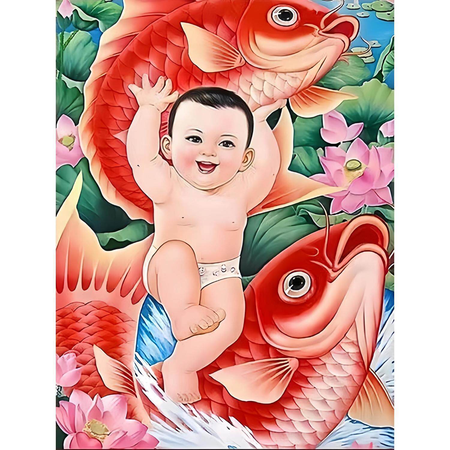 年画娃娃送子图报新婚备