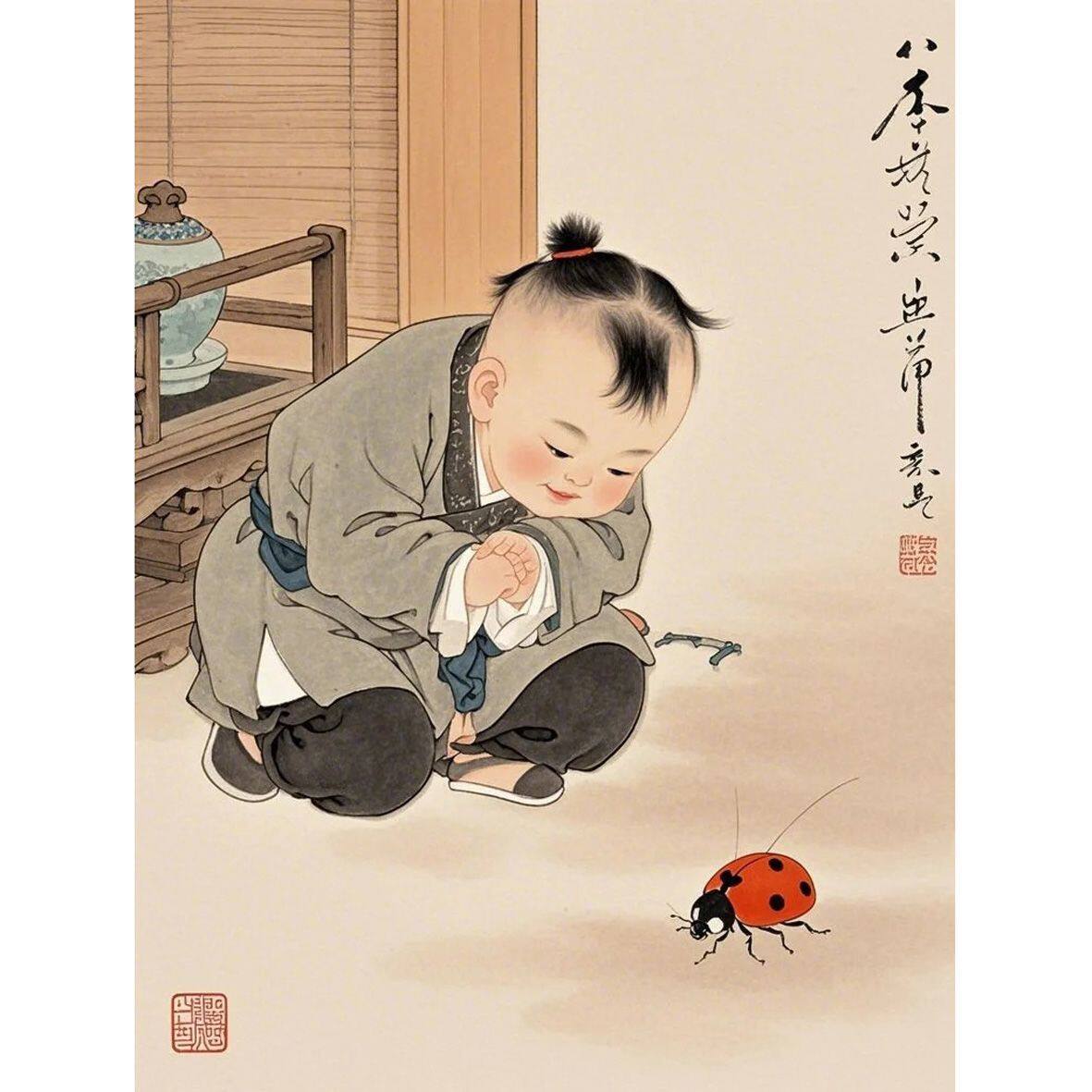 复古怀旧农村生活风景贴