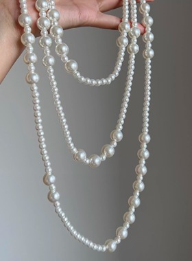 B.treasure 珍珠项链小众饰品中古饰品Vintage复古项链毛衣链