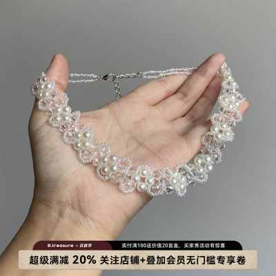 法式复古蕾丝珍珠项链轻奢小众
