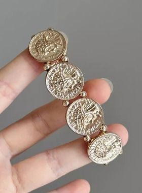 B.treasure 古币手镯小众饰品中古饰品Vintage复古手镯金属手镯