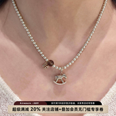 B.treasure 施家珍珠木马项链女小众设计感新年满钻摇摇马锁骨链