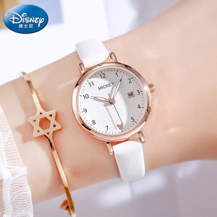 迪士尼儿童手表女孩小学生细带小巧表盘简约气质防水初中生电子表
