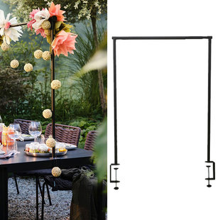 海格约桌面装 饰品挂杆黑色可调节支架户外派对婚礼餐桌横杠支撑架