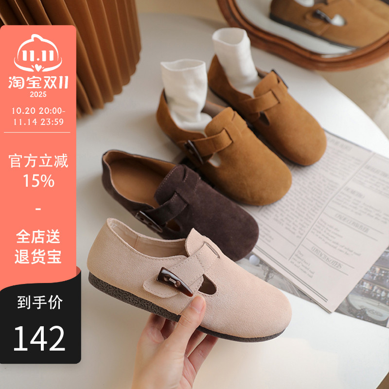 脱毒罂粟牛皮森系女鞋懒人休闲