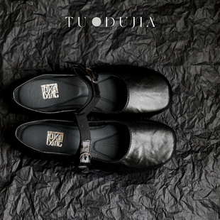 脱毒家 文艺时光丨一字带玛丽珍鞋真皮单鞋百搭浅口复古小皮鞋女