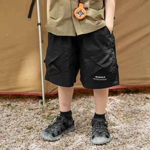 纯棉儿童休闲五分裤 短裤 2025新款 男薄款 子 米修叻 棉布裤 男童工装