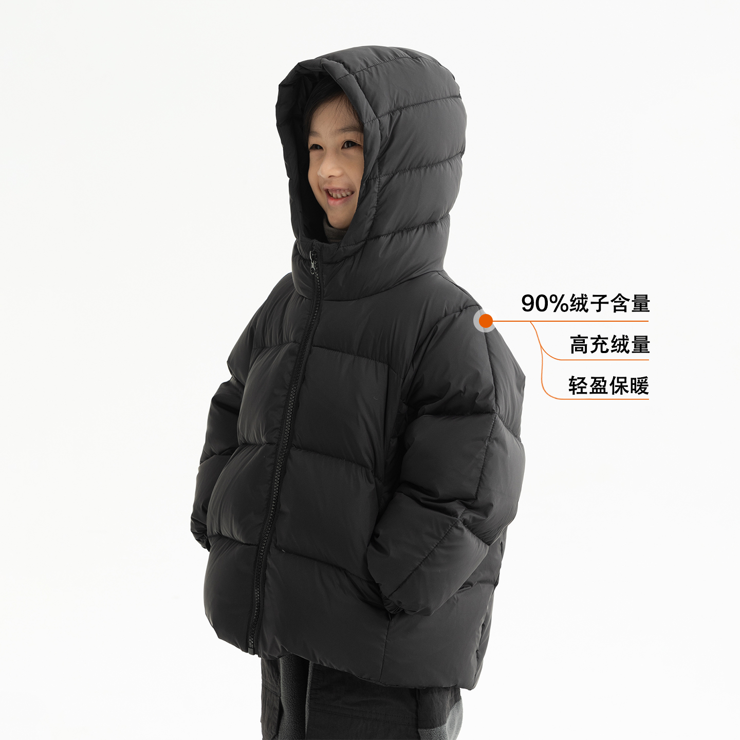 米修叻男童东北连帽羽绒服冬季加厚90白鸭绒儿童保暖防风上衣外套
