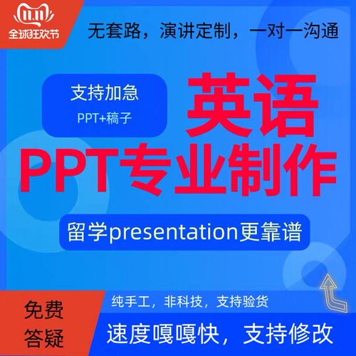 留学英语写作PPT制作presentation英文PPT服务英语演讲稿撰写