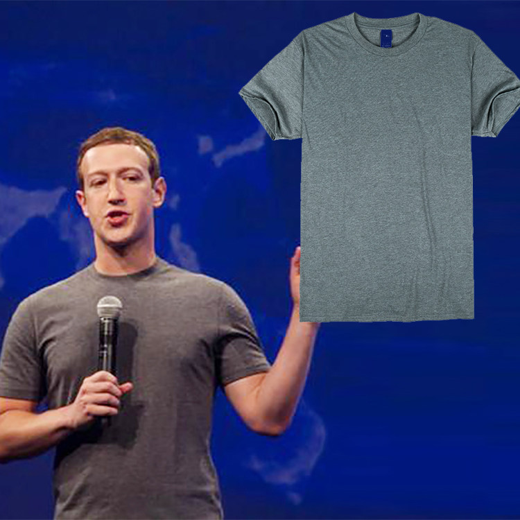 扎克伯格同款t恤纯棉麻灰深灰浅灰色短袖半袖zuckerberg