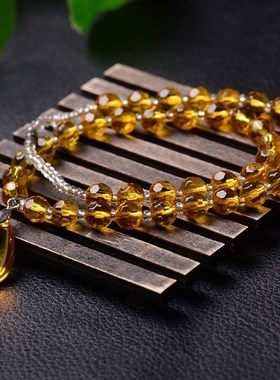 多层宝石水滴切面项坠天天特价