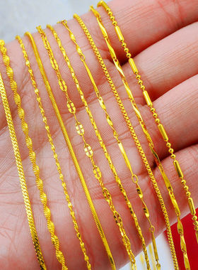 时尚999金项链女款男盒子金色