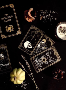 12X7cm 暗黑万寿菊塔罗牌 好看唯美韦特卡牌