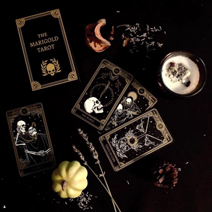 12X7cm 暗黑万寿菊塔罗牌 好看唯美韦特卡牌