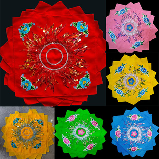 扭秧歌手绢东北秧歌专用 四层麻纱手帕跳舞方巾可立转 白月光手帕