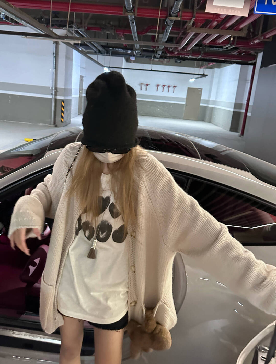 38%羊毛 慵懒调调！宽松橄榄色粗棒针羊毛毛衣针织开衫外套女