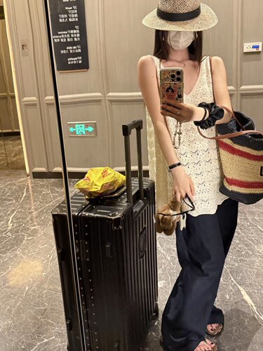 夏日时髦叠穿单品！亚麻天丝复古手工钩花针织背心 桃心领U美背