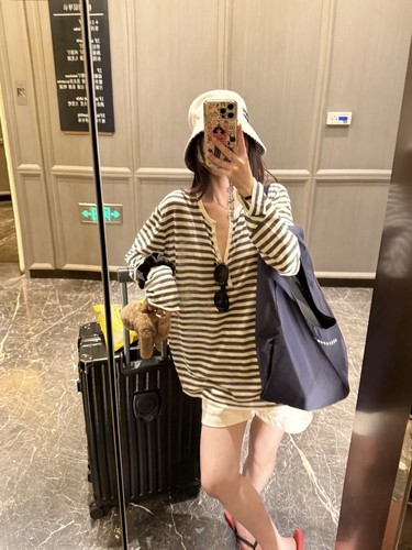 慵懒亨利领天丝亚麻垂感宽松显瘦条纹上衣 夏日长袖防晒罩衫！