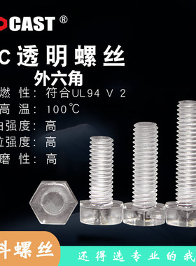 M3-M12PC新品透明螺丝大全塑胶螺钉 亚克力塑料螺钉 绝缘外六角螺