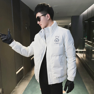 社会小伙羽绒服保暖外套修身羽绒衣A343-CF45-P155控185白1