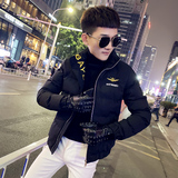 社会小伙立领ins棉衣外套修身刺绣棉服A343-CF41-P128控158黄，男装棉衣，电商A343