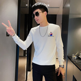 WY84秋装社会精神小伙修身卫衣男套头衫黑，男装卫衣，电商A343