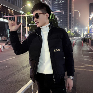 冬季社会小伙棉衣男外套修身保暖棉服 红3 A343-CF60图片