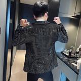 XZ11秋冬社会小伙修身小西装男西服外套黑1，男装西服，电商A343