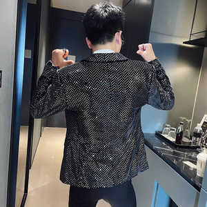 XZ11 秋冬社会小伙修身小西装男西服外套  黑1图片